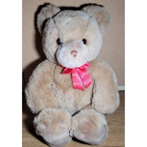 Vintage 1980's 16" Brown‎ With Red Bow Gund Karitas Bear